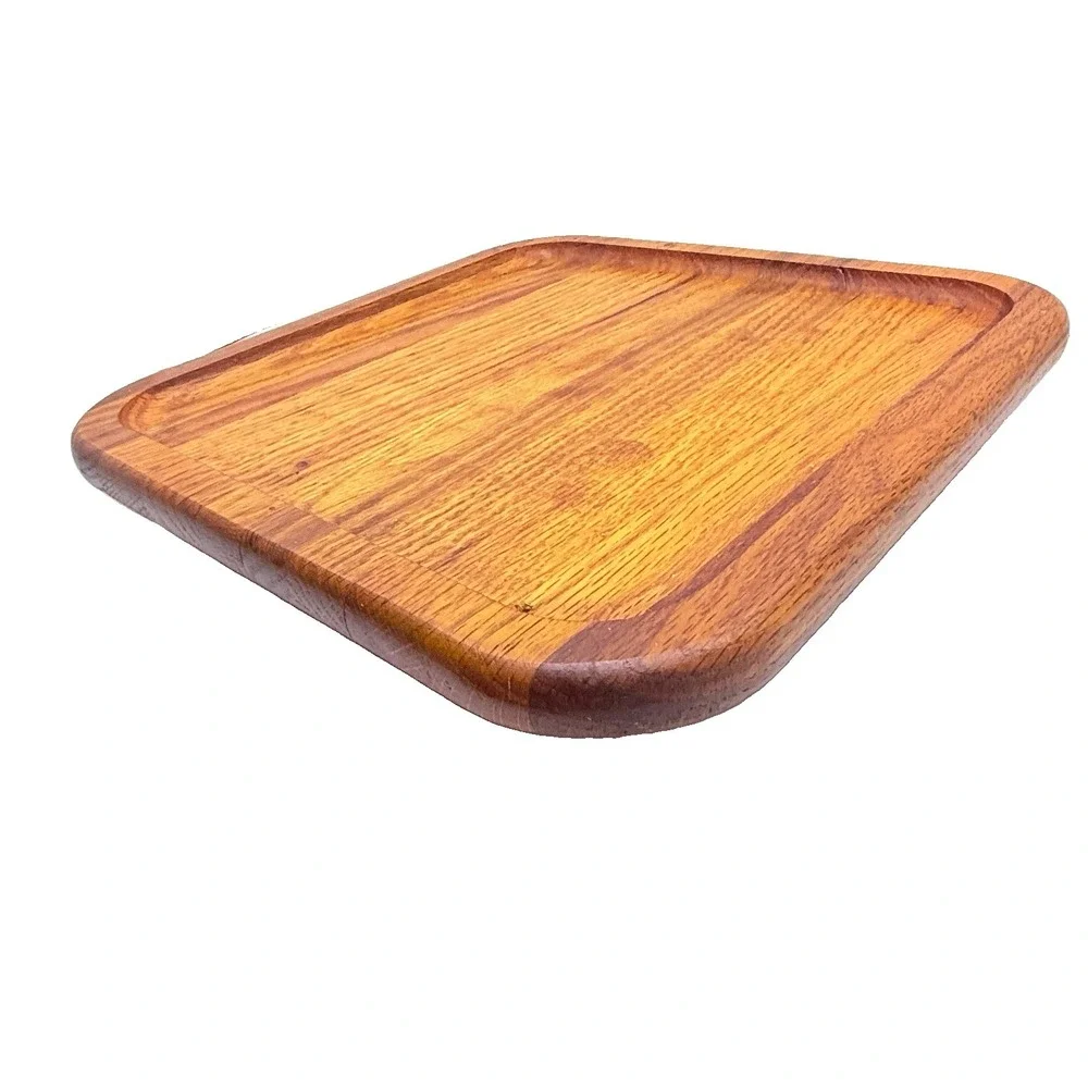 Rare Vintage 1960s Vermillion Oak Lazy Susan MCM Scandi Charcuterie Cheese Board